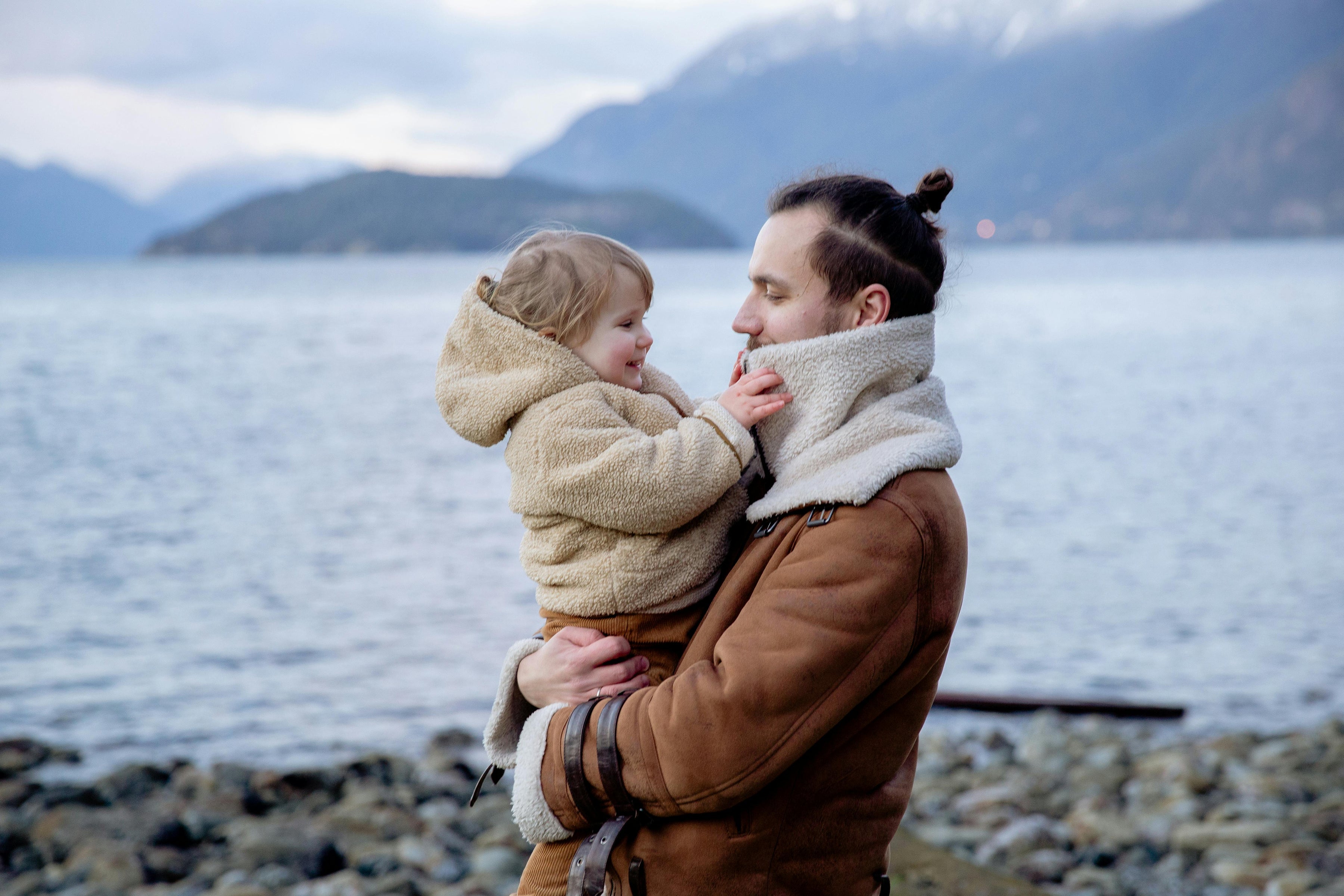 Papaporte bebe au lac froid temperature