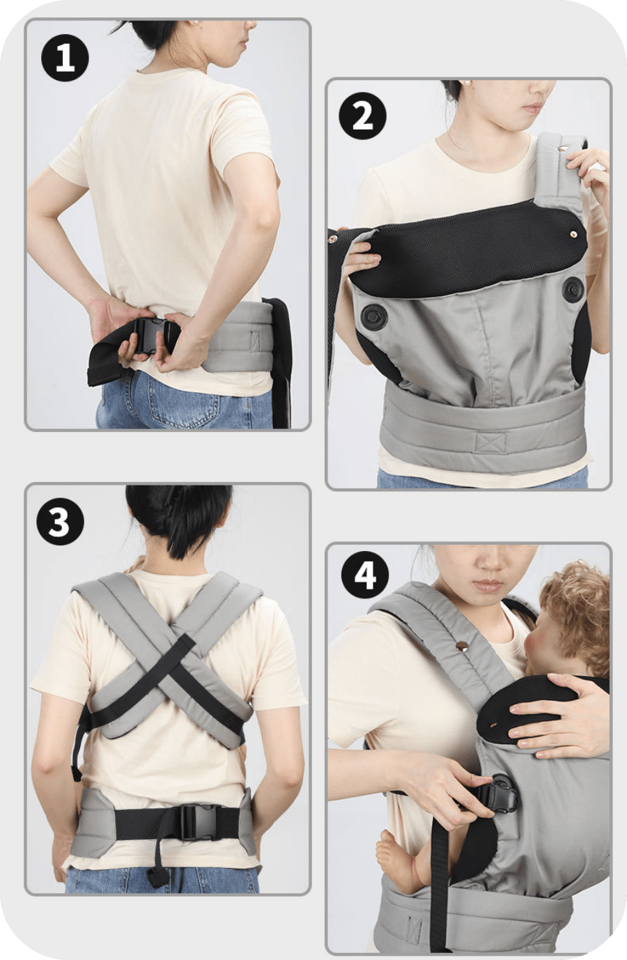 Porte Bebe Physiologique Linergo instalation comment porte bebe