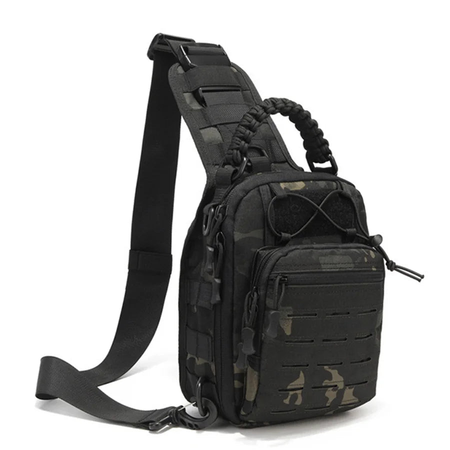 Sac a Langer Bandouliere Tacman camouflage noir elastique avant
