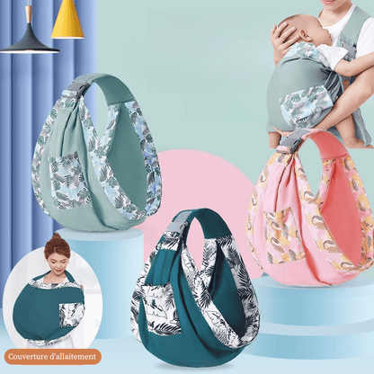 Porte-bébé souple Portelien en utilisation d'allaitement