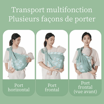 Porte-bébé souple Portelien porté de multiple façon