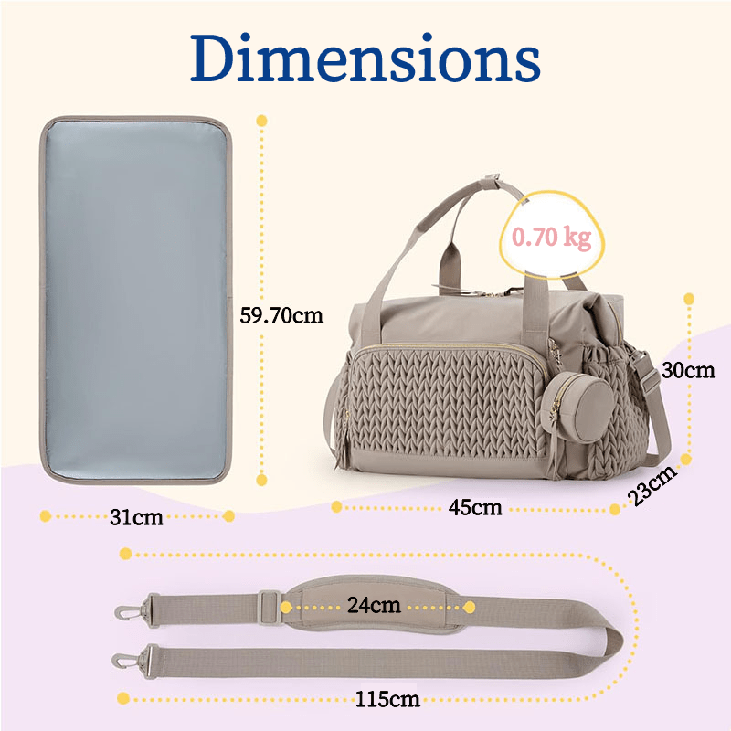 Sac à Langer Grandelia Dimensions et Poids
