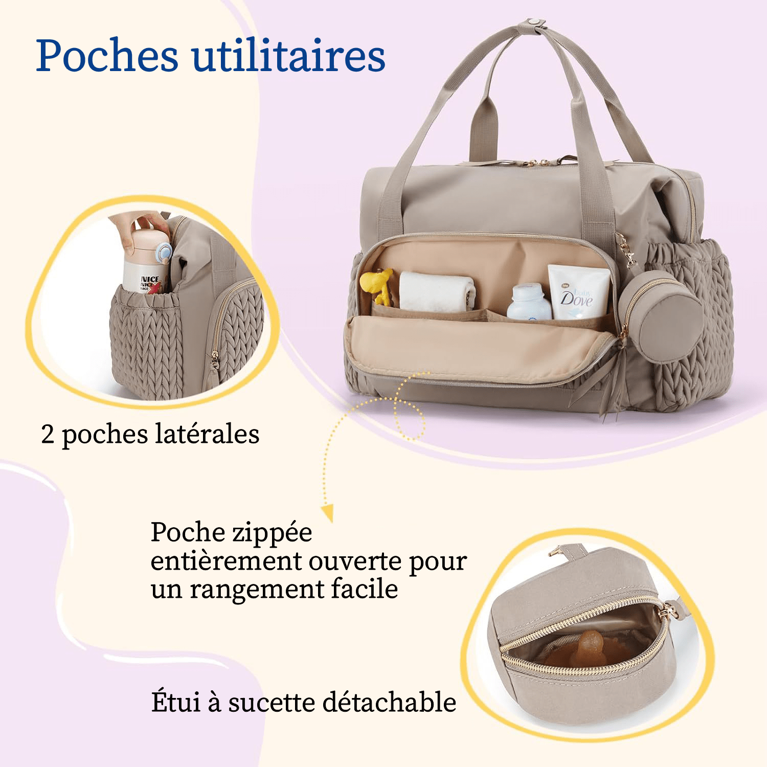Sac à Langer Grandelia avec Poches Utilitaires