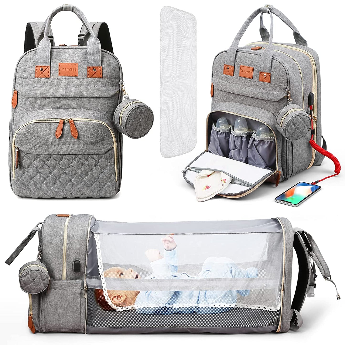 Intérieur sac à langer NestGo organisation propre et sale