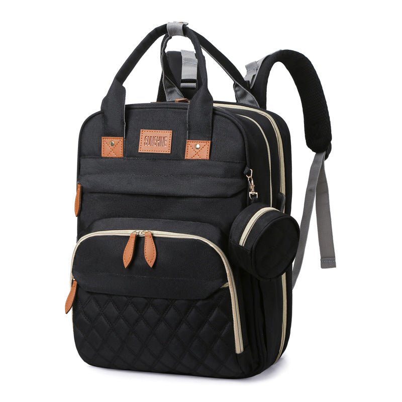 Sac à langer NestGo noir vue trois quarts