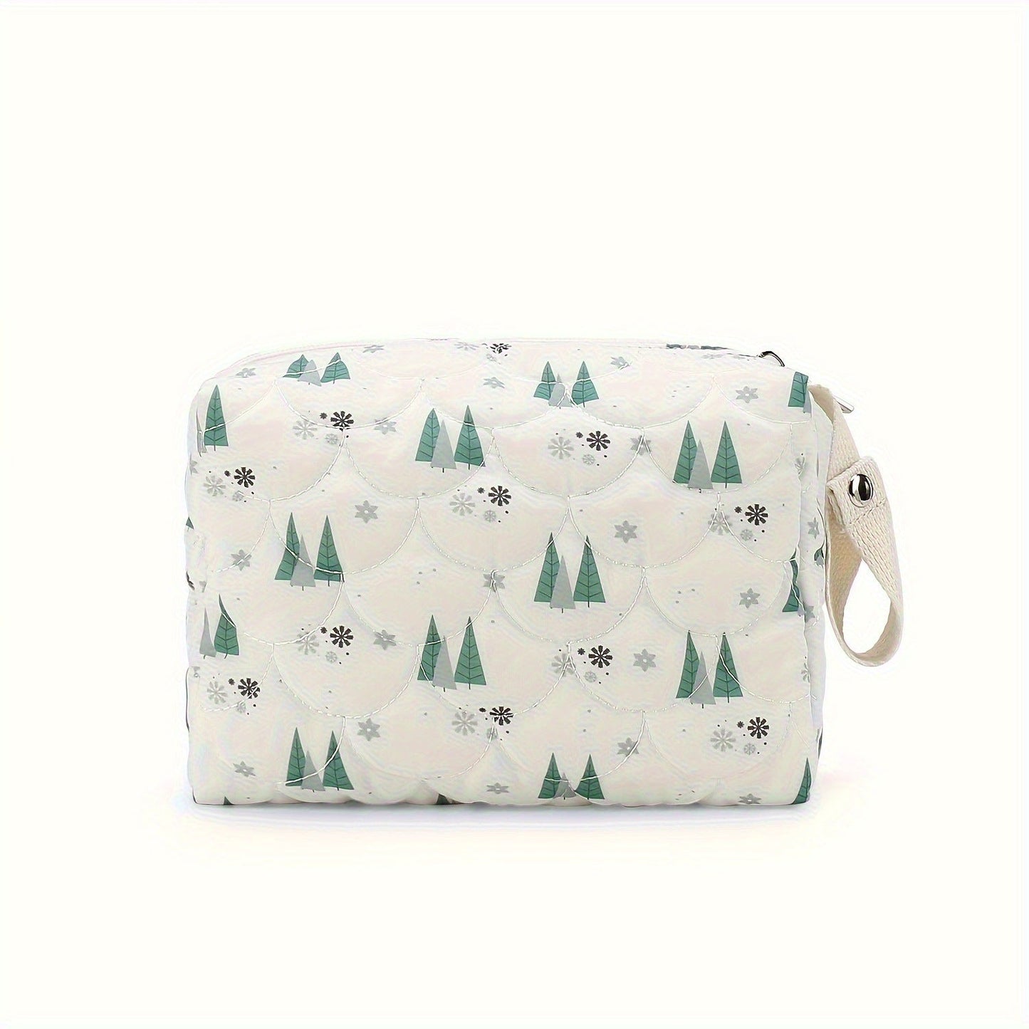 sac a langer blanc et vert motif sapin flocon