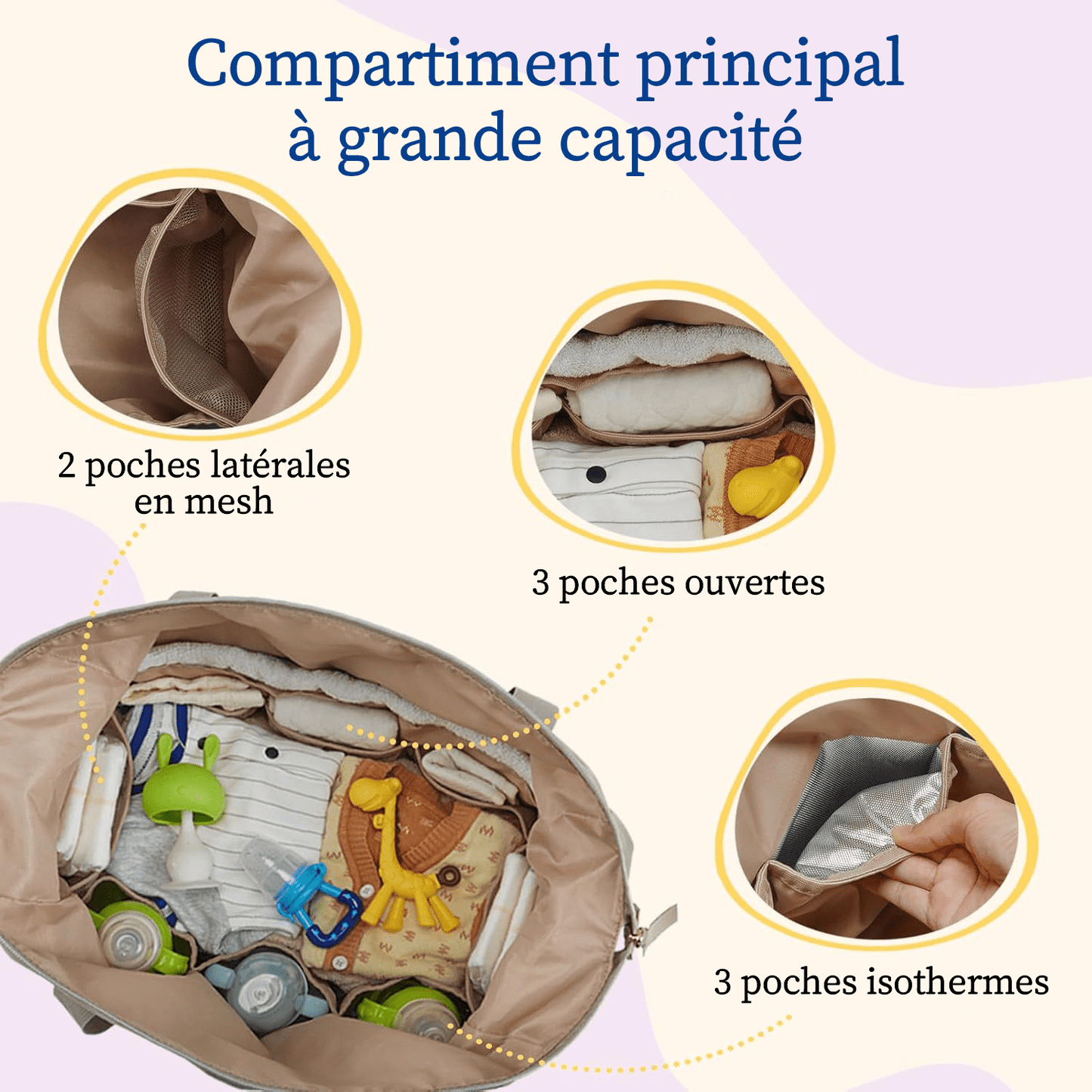 Sac à Langer Grandelia Grande Capacité