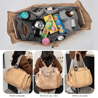 Intérieur sac fourre tout avec nombreuses poches portage flexible epaule sac a dos sac a main