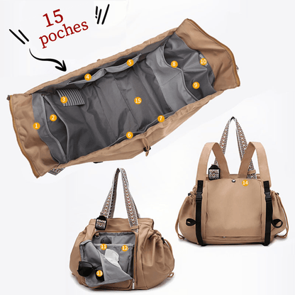 Sac a langer 15 poches beaucoupo de rangement