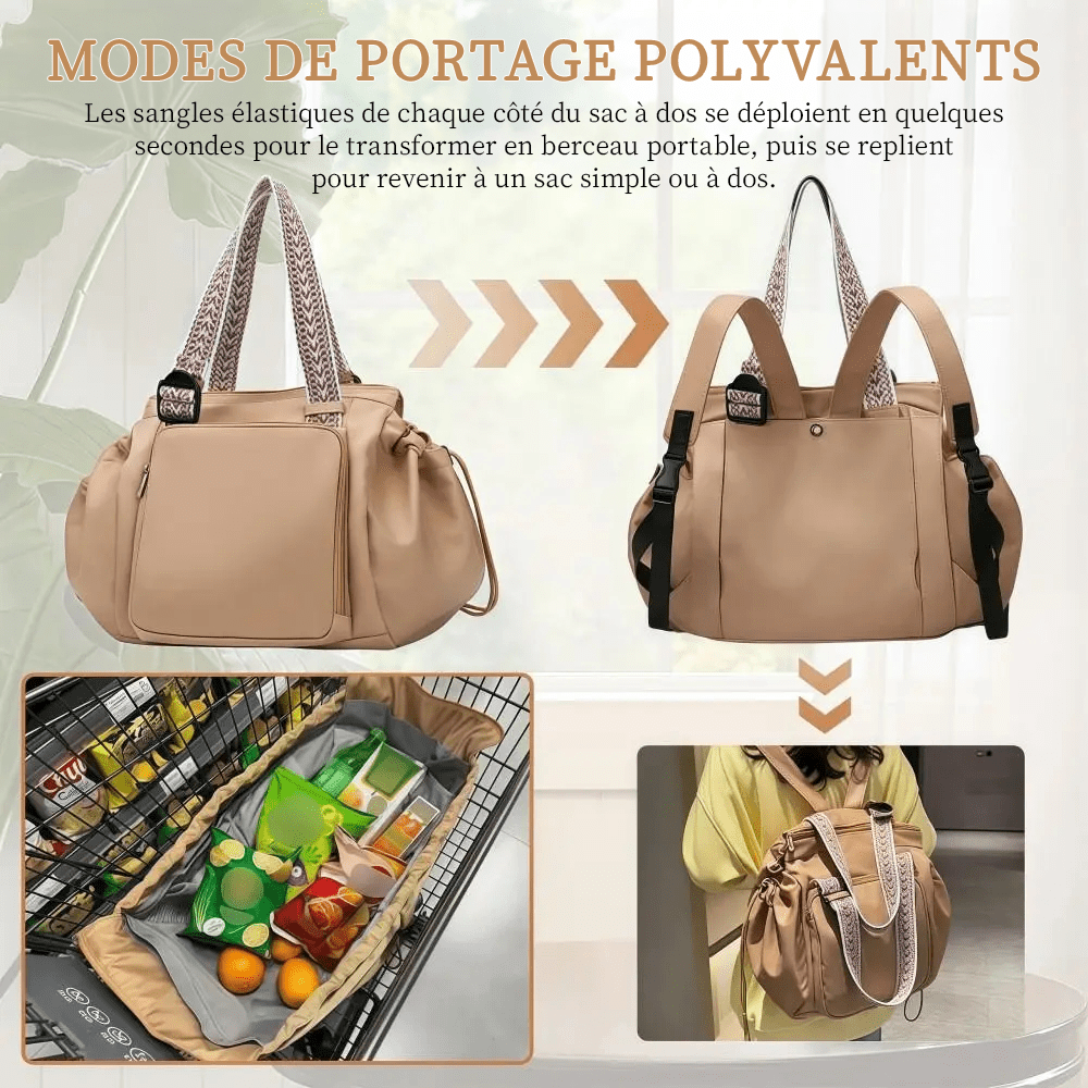 Sac fourre tout sac a langer portage polyvalent sac a dos elastique