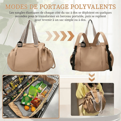 Sac fourre tout sac a langer portage polyvalent sac a dos elastique